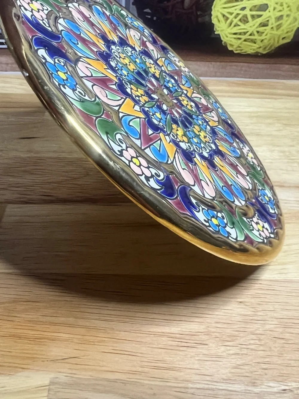 Cercolon Pintado a Mano España Decorative Wall Plate 24K Gold Rim Hand Painted - Picture 3 of 12